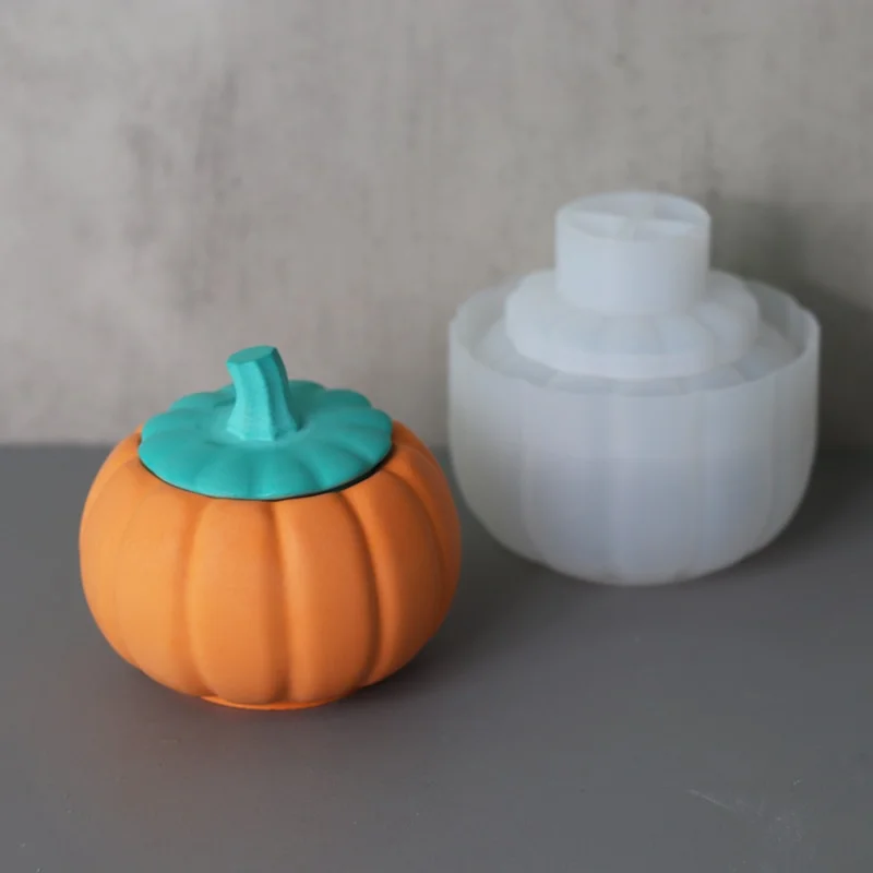 

DIY коробка для хранения в виде тыквы, силиконовая искусственная емкость, создание формы ручной работы, цветочный горшок, полимерные формы, домашний декор на Хэллоуин