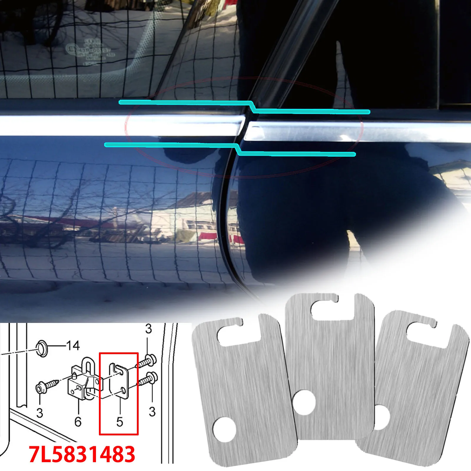 

Ремонтная шайба передней нижней дверной петли для VW Audi A4 Skoda Seat Ibiza Touareg Golf Passat, автомобильные провисающие двери, выравнивающая прокладка