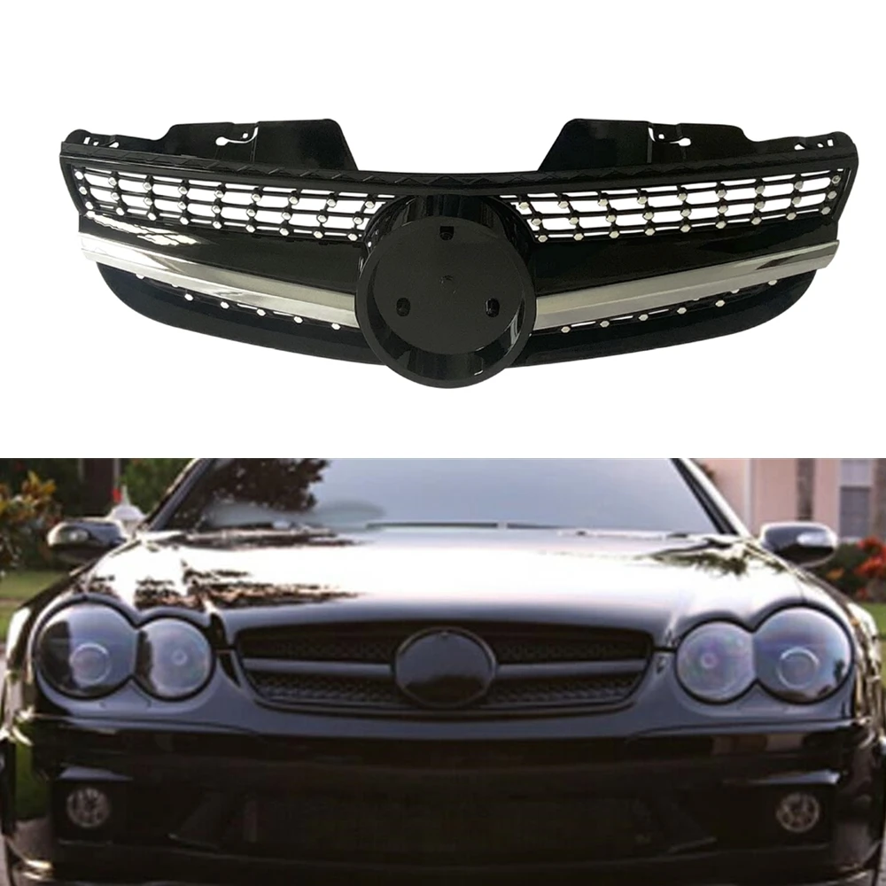 

Front Grille Grill Hood Mesh Auto Accessories Diamond Style For Mercedes Benz SL Class R230 SL500 SL550 SL600 2007-2009