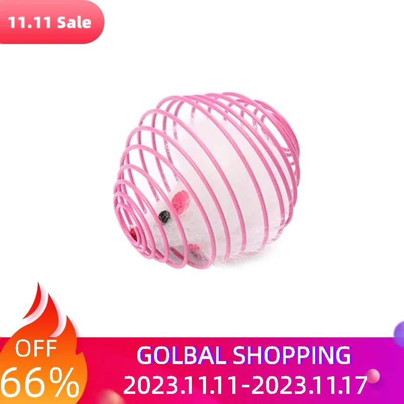 

Pet Supply Interactive Chasing Fun Travel Anxiety Relief Rolling Spring Mouse Cat Toy Portable Home Random Color Retractable