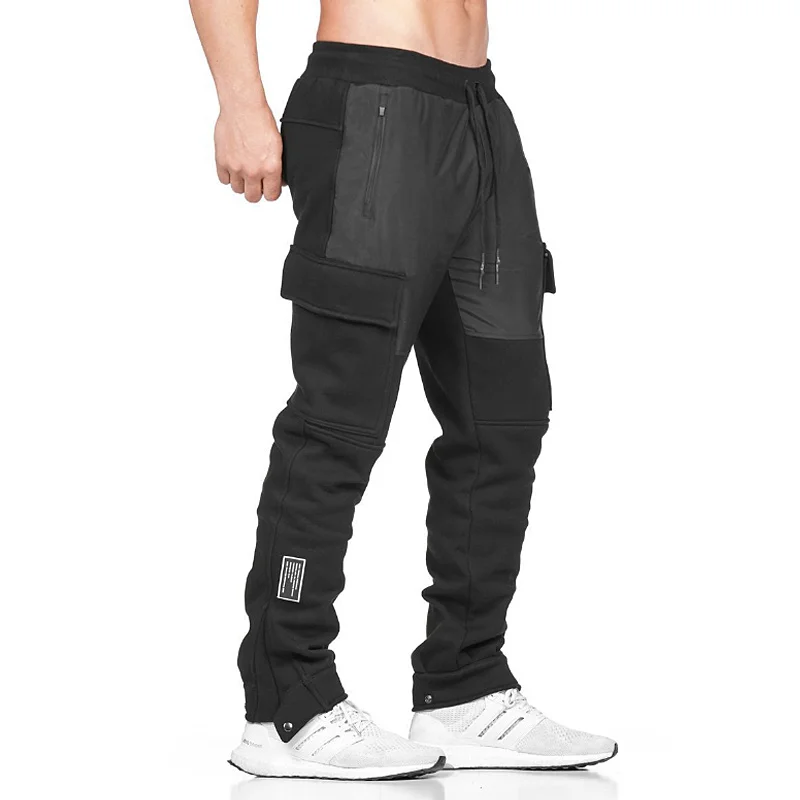 

Men's Gym Cotton Cargo Pants Joggers Multi Pocket Pants Overalls Running Casual Long Trousers Fitness Sports Track Pants Male