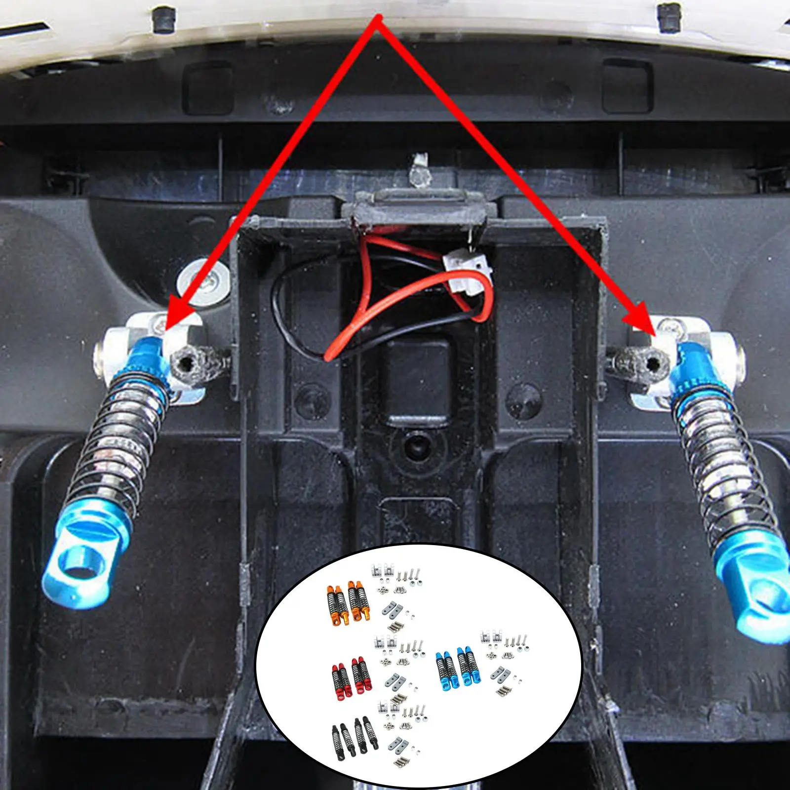 

4Pieces 1:10 Shock Absorber with Fixing Kit for WPL D12 RC Parts Accessories