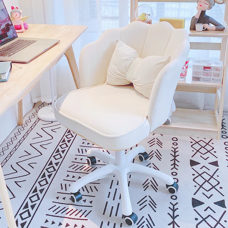

Office Chair Dining Chair Chair Girls' Lovely Bedroom Dormitory Computer Chair Comfortable Spinning Lift Backrest Desk Chair Mak