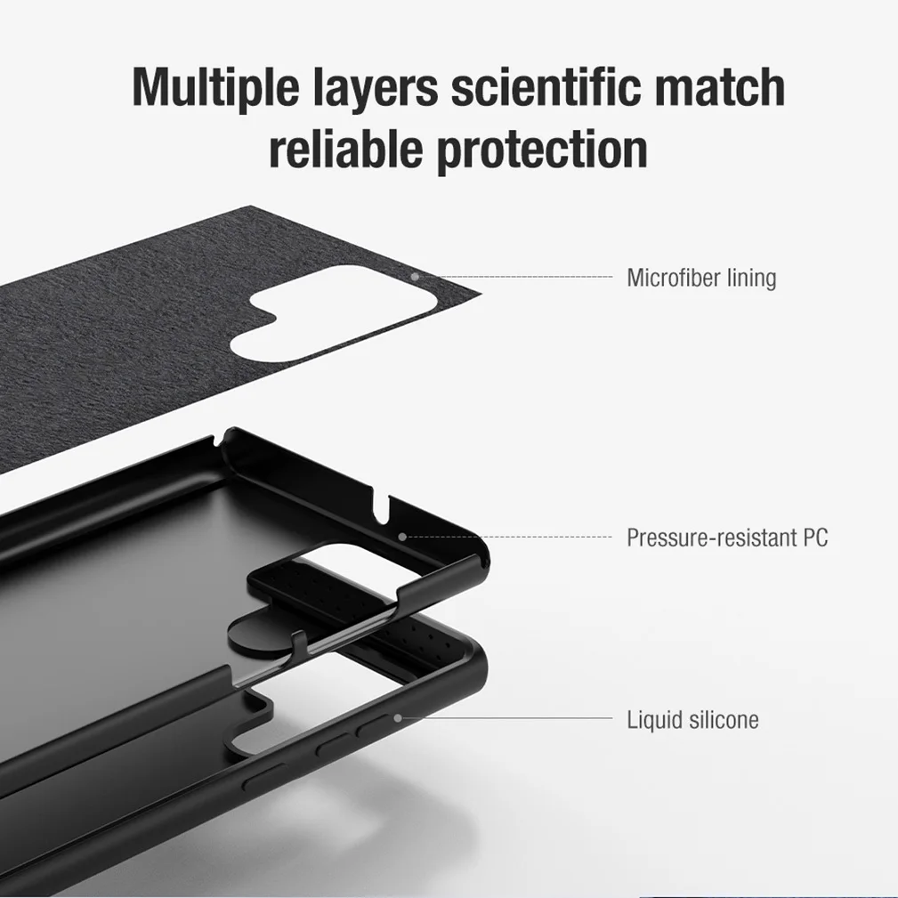 For Samsung Galaxy S22 Ultra Case NILLKIN CamShield Silky Silicone Slide Camera 6.8 inch Phone Shell For Samsung S22 Ultra Cover