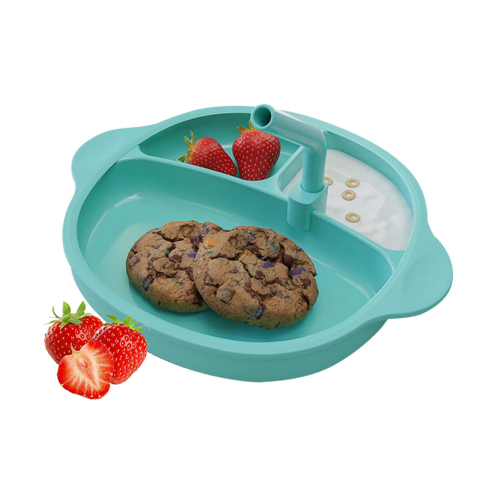 

Baby Soft Silicone Sucker Bowl Divided Plate With 3 Compartments Non-slip Tableware Children's Feeding Dishes BPA Free