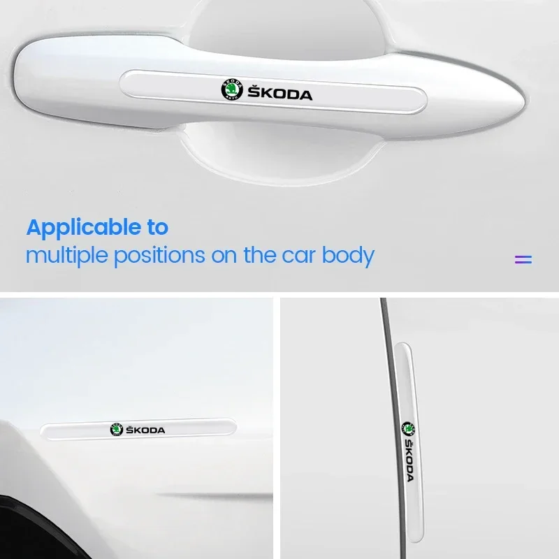 Фото Наклейки для защиты дверных ручек от царапин для автомобилей Skoda Octavia, Superb, Rapid, Kodiaq, Karoq, 2026 года, хит продаж №4