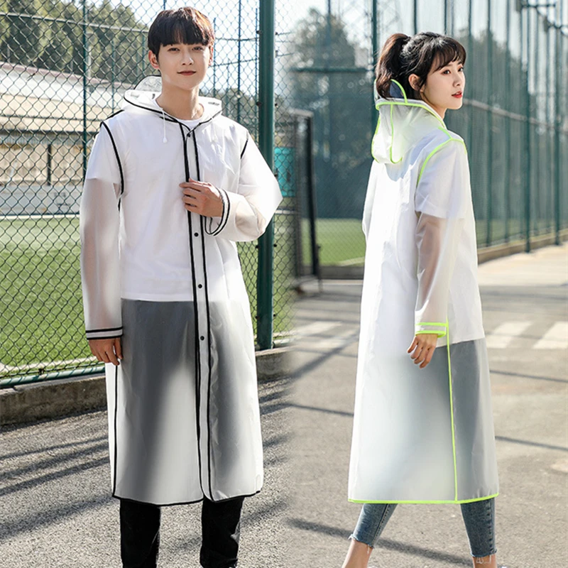 Man Raincoat Transpaproof Single-person Rainwear Impermeable Environmental Travelrent Waterproof Ladies Rain Coat Women Wind