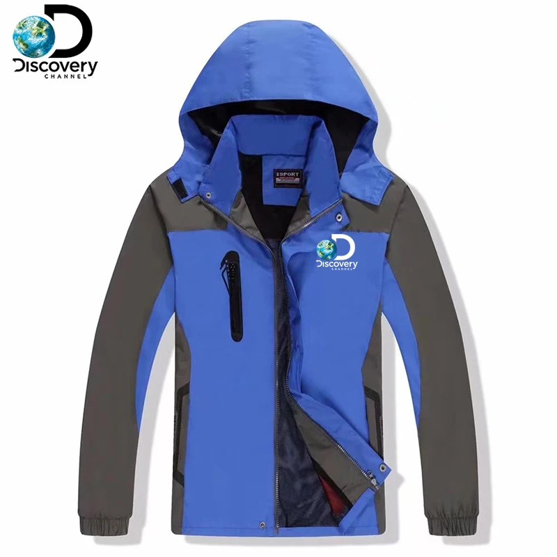 

New Discovery Men's Jacket Couple Spring Autumn Outdoor Adventure Windbreaker Zipper Jacket Windproof Hooded Jackets Tops M-4XL