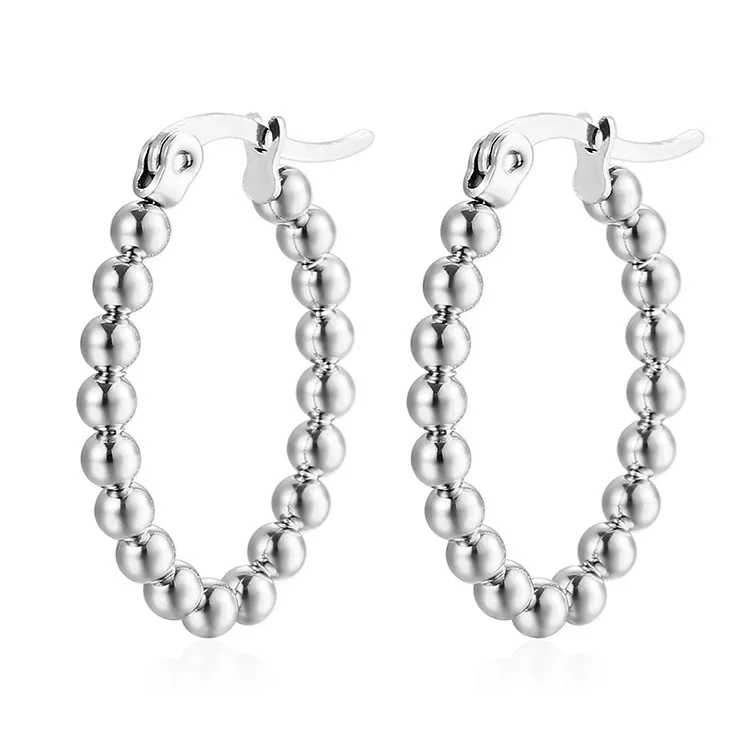 Flyfyp Позолоченные шикарные водонепроницаемые серьги-кольца из нержавеющей стали