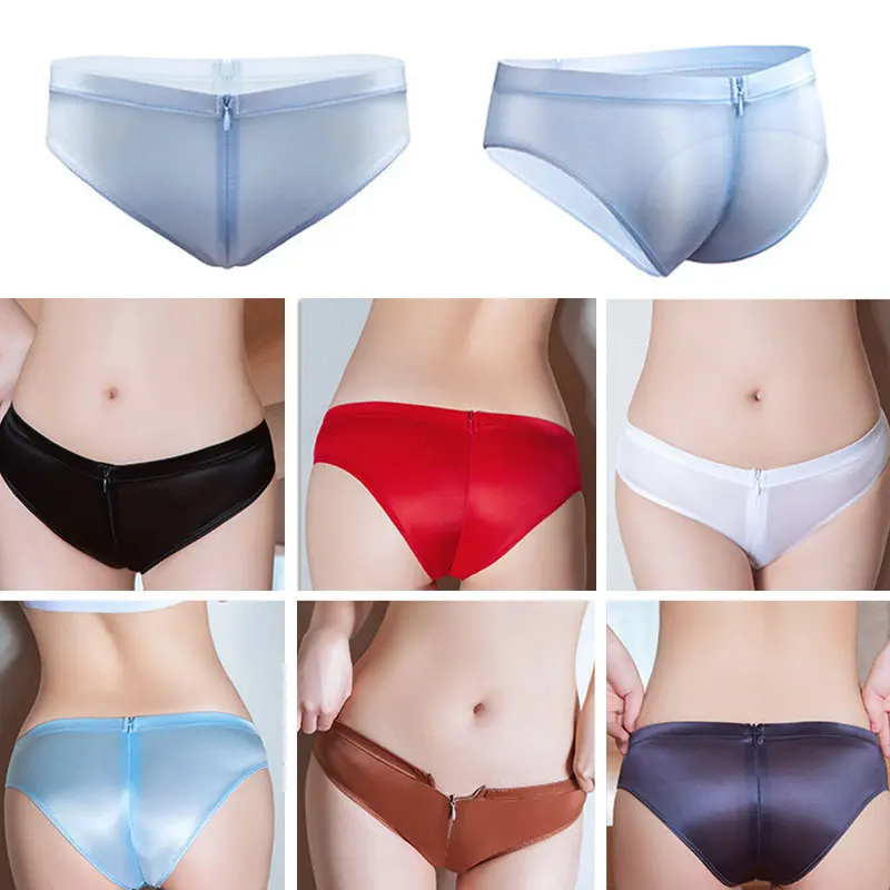 

Soft Breathable Sexy Briefs For Women Thong High Elastic Women Panties Zipper Open Crotch Underpants Lingerie Briefs Comfort