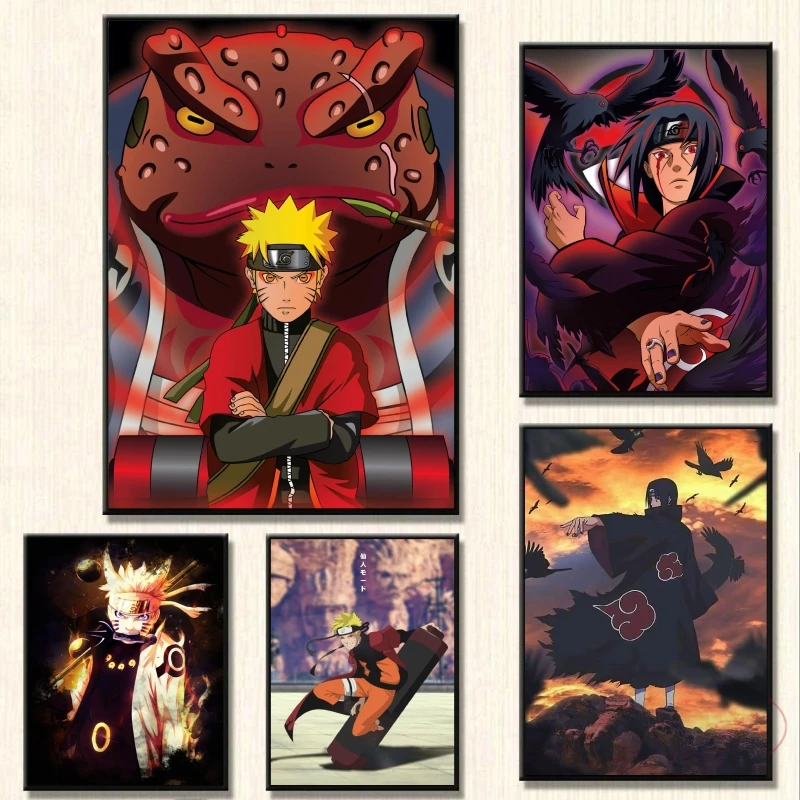 

Canvas Wall Art Naruto Sasuke Decor Gifts Hanging Comics Pictures Poster Home Prints and Prints Classic Modern Living Room