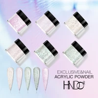 hndo 2022 new 6 color nail art silver white feather dip acrylic powder glitter for nails decoration manicure design pigment dust