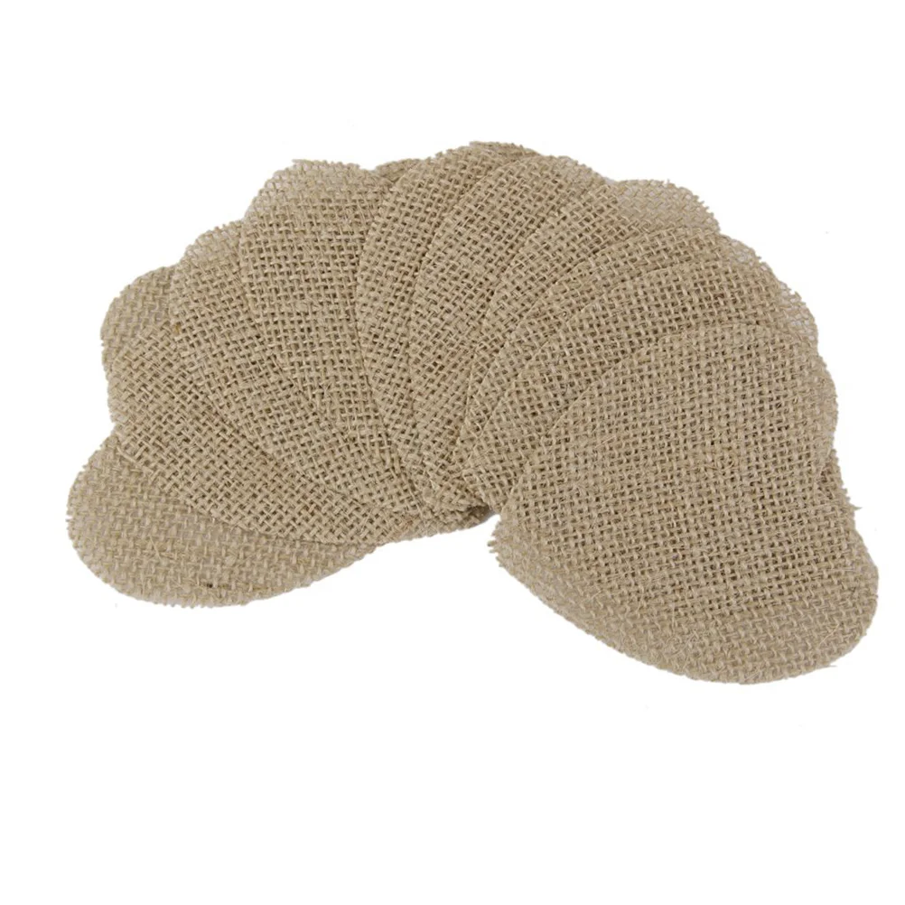 

10Pcs Burlap Hessian Burlap Creative Slice Vintage Linen Sheet Wedding Decor for Crafts