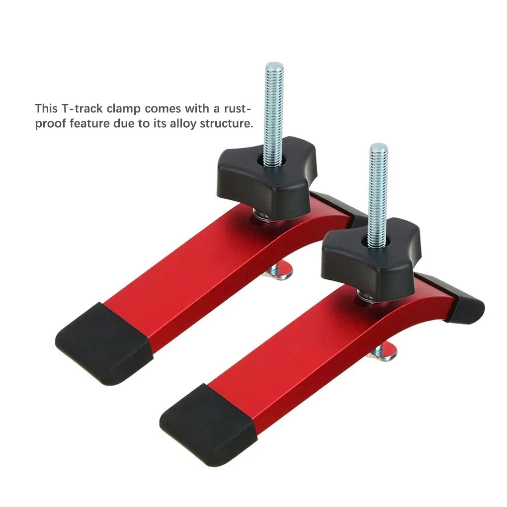 

Pack of 2 T-track Clamp Workmanship Industrial Accessories Woodworking Supplies Simple Operation Hand Tool Platen Hold Down Clip