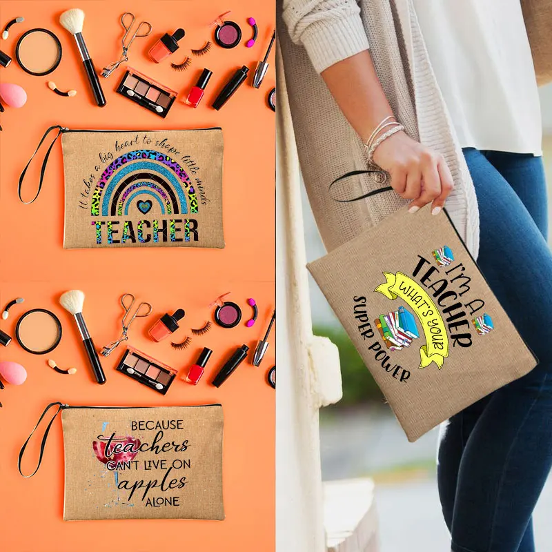 I'm a teacher Print Gift for Teacher Makeup bag Cosmetic Purse Teacher Pouch Zipper Pouches Cosmetic Bag Teacher's Storage Bag