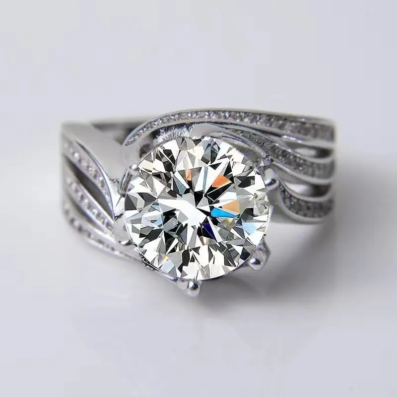 

Роскошное кольцо принцессы с большим бриллиантом из искусственного бриллианта 5 карат Женское Обручальное кольцо с высокоуглеродистым бриллиантом для женщин