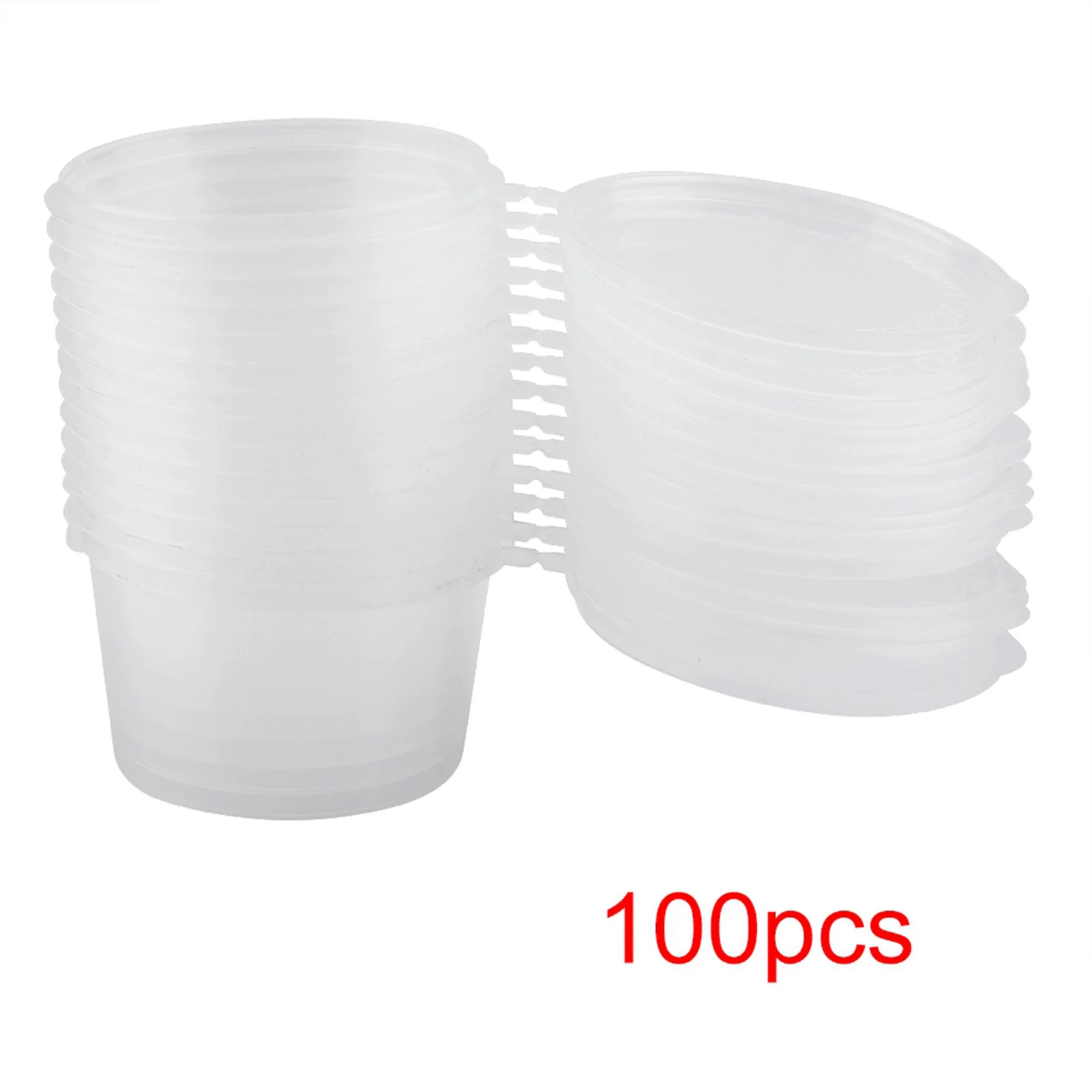 

100m l4oz Clear Plastic Cups Takeaway Sauce Seasoning Box Sauce Cup