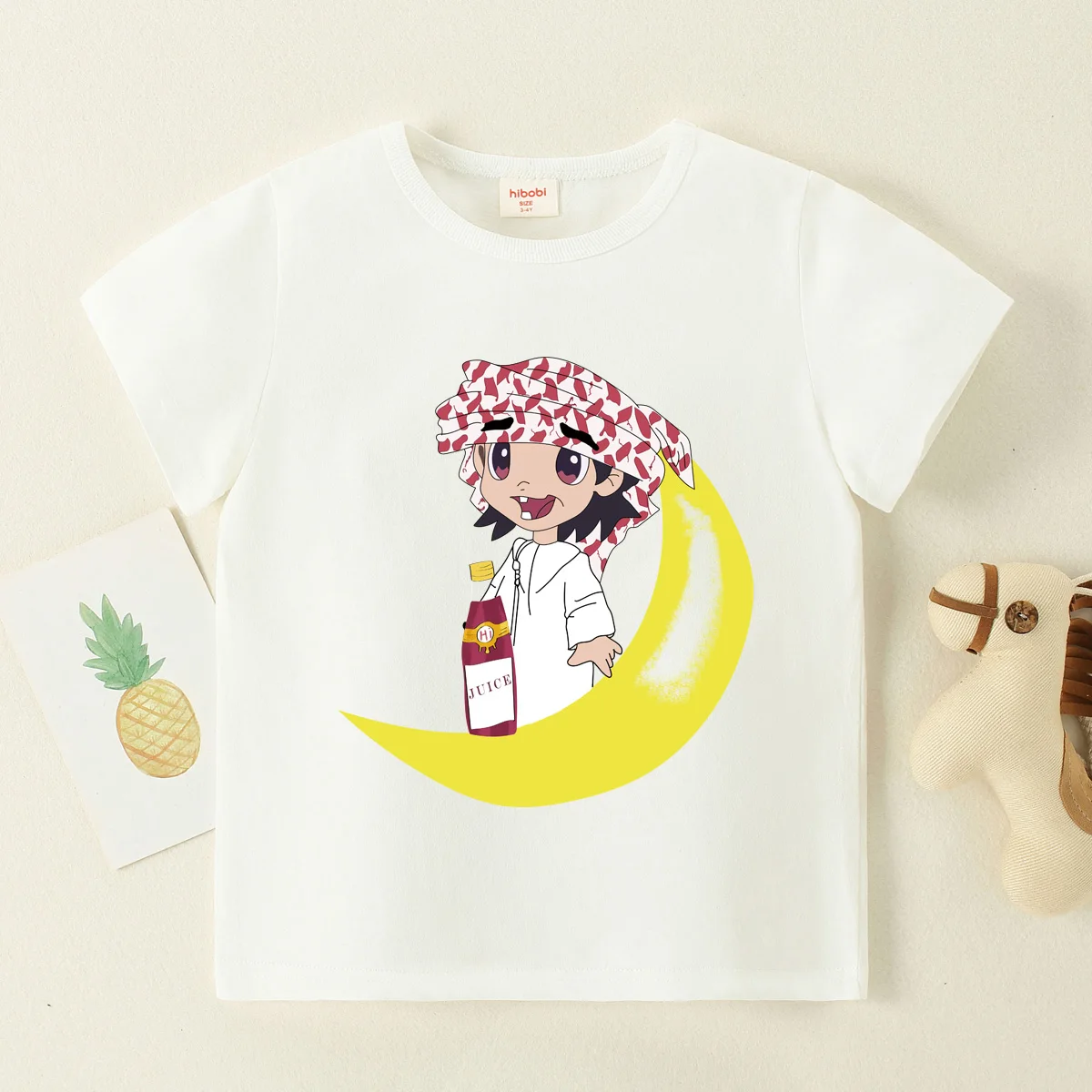 

Hibobi Cartoon Moon Print Boys Girls T Shirt Summer Children Kids Clothes Shorts Sleeve O-Neck Cotton Tops Tees Dropshipping