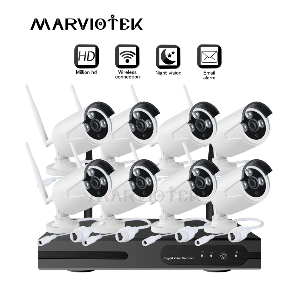 

4/8CH CCTV camera system wifi Video Surveillance Nvr kit Night Vision security Camera system wireless Surveillance Kit