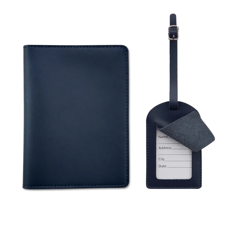 Free Customized Name Genuine Leather Passport Holder for Man Women Travel Passport Set Luaggue Tag Wallet Card Protective Case