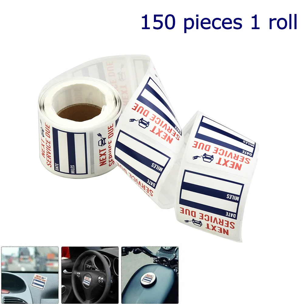 

150pcs Stickers Oil Change Service Reminder Sticker Oil Change Stickers Oil Changes Adhesive Labels Car Exrerior Accessories