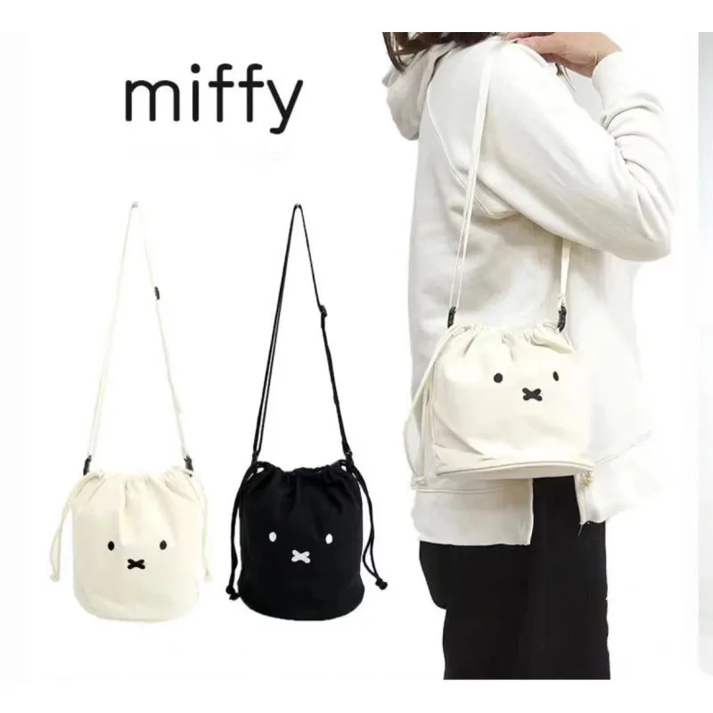 

Japan's New Miffys Shoulder Canvas Bag Cartoon Cute Small Round Bag Casual Printing Messenger Bag Kawaii Mobile Phone Bag