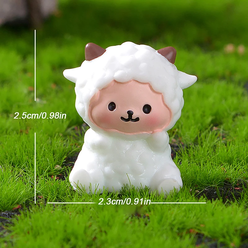 

Милый мультяшный овца, микропейзажный орнамент, фигурки ягненка, миниатюры, украшения для домашнего рабочего стола, кукольный дом, реквизит, аксессуары, подарок