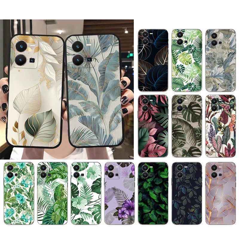 Тропический лист для VIVO Y53S Y33S Y01 Y22S Y31 Y21 Y70 Y21S Y72 V21 V2023 V21E V20 SE iQOO Z8x X100 Pro