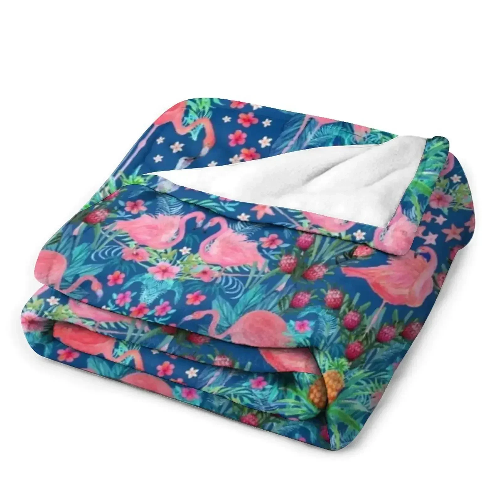 Фламинго акварель розовый рай с цветами гибискуса защитными и пальмовыми