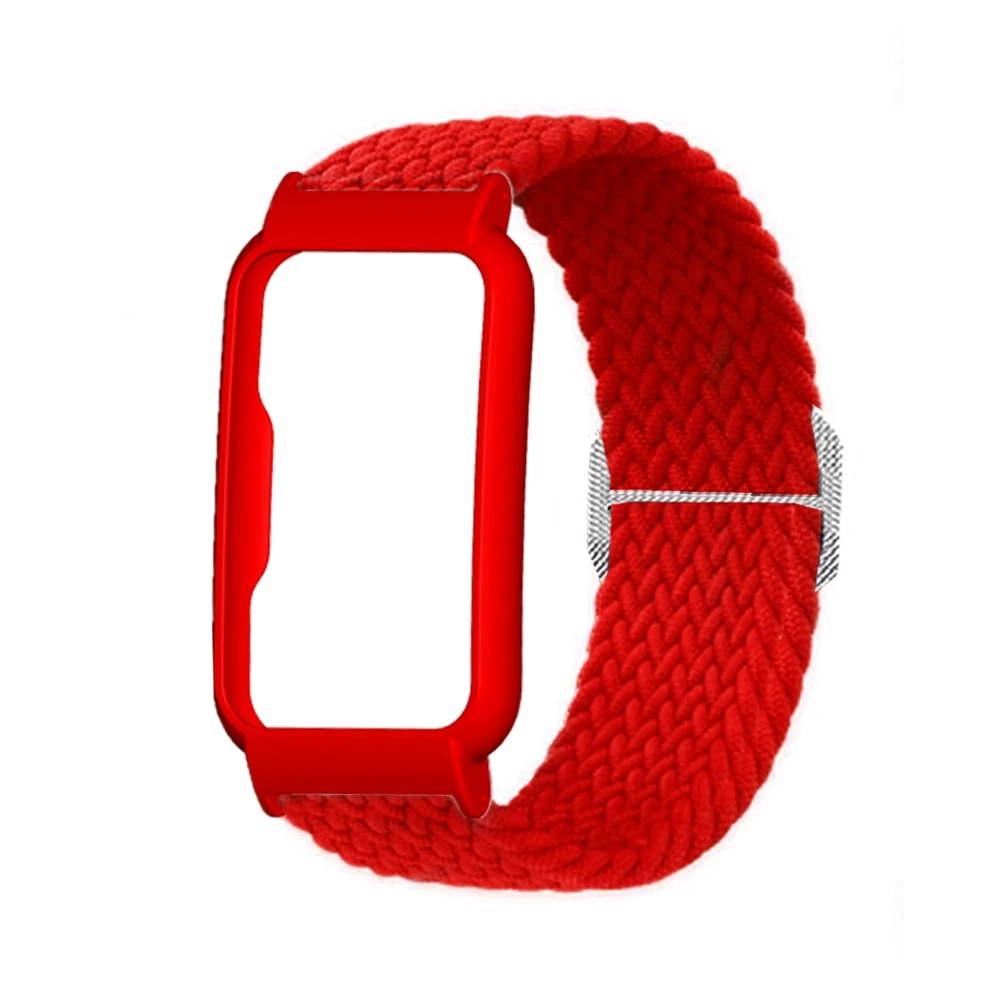 Ремешок нейлоновый для Oppo Watch Free 46 мм эластичный плетеный браслет + чехол часов