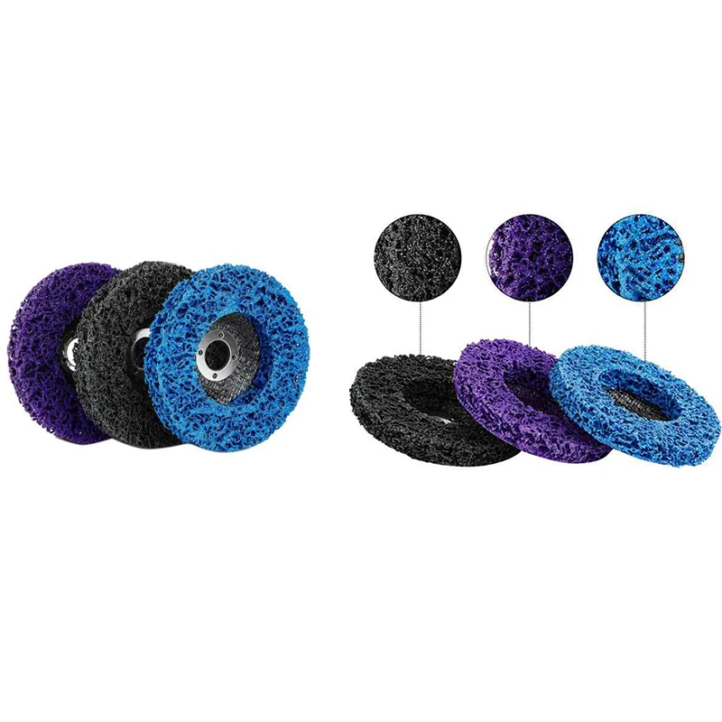 

3Pcs Disc Abrasive Wheel For Cleaning And Removing Paint And Rust (1X Black, 1Xblue, 1X Purple)