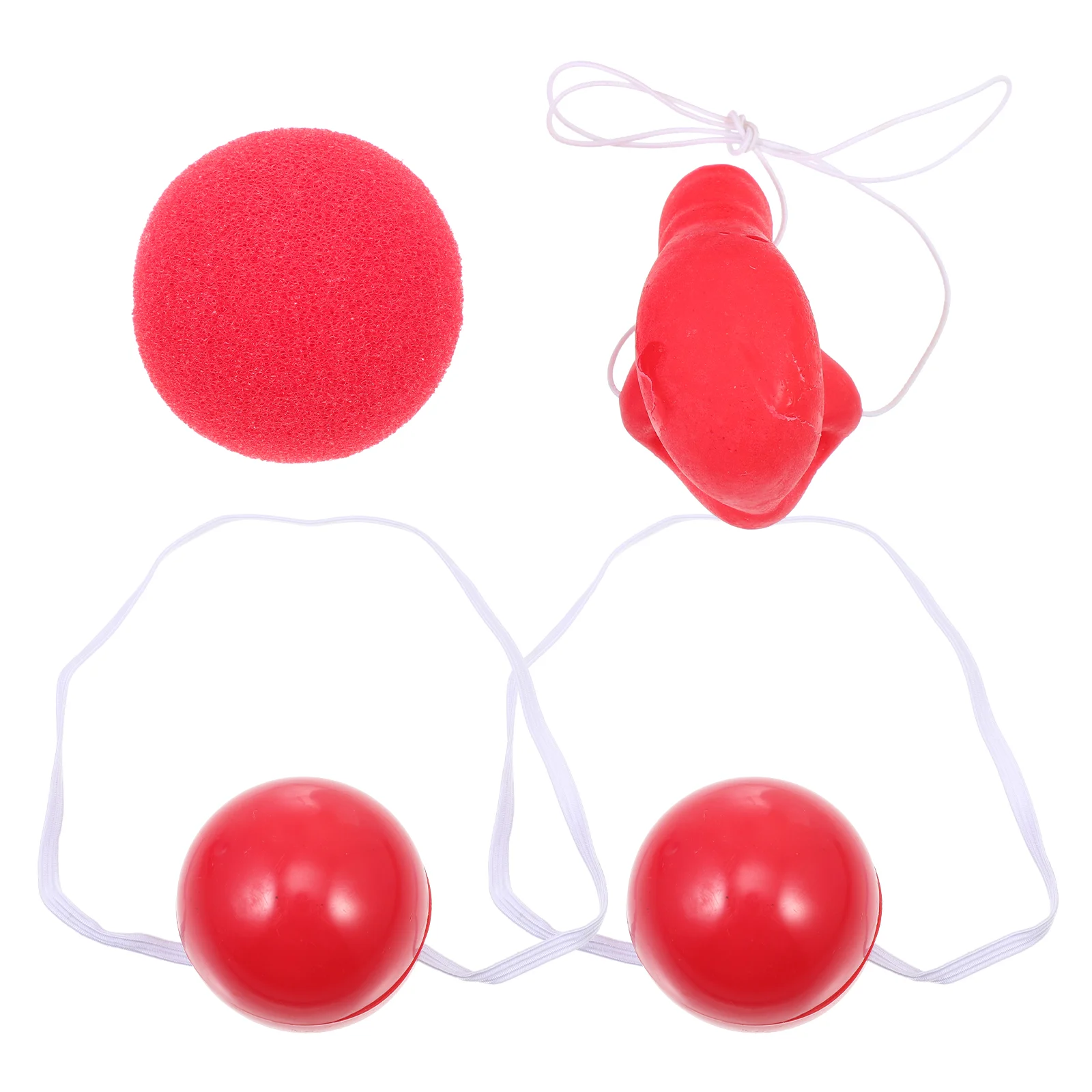 

4 Pcs Red Clown Nose Costume Circus Themes Supplies LED Noses Props Sponge Shine