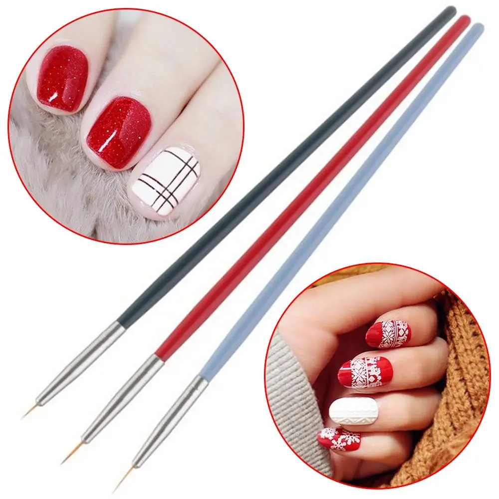 

3PCS/Bag DIY French Line Stripe Flower Nail Art Brush Nail Art Brush Drawing Pen With Wooden Handle Manicure Tools