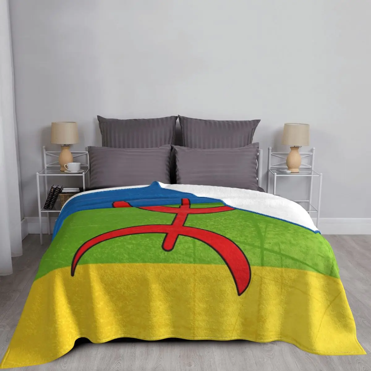Одеяло Amazigh с флагом Бербера теплое флисовое мягкое фланелевое одеяло Imazighen Kabyle