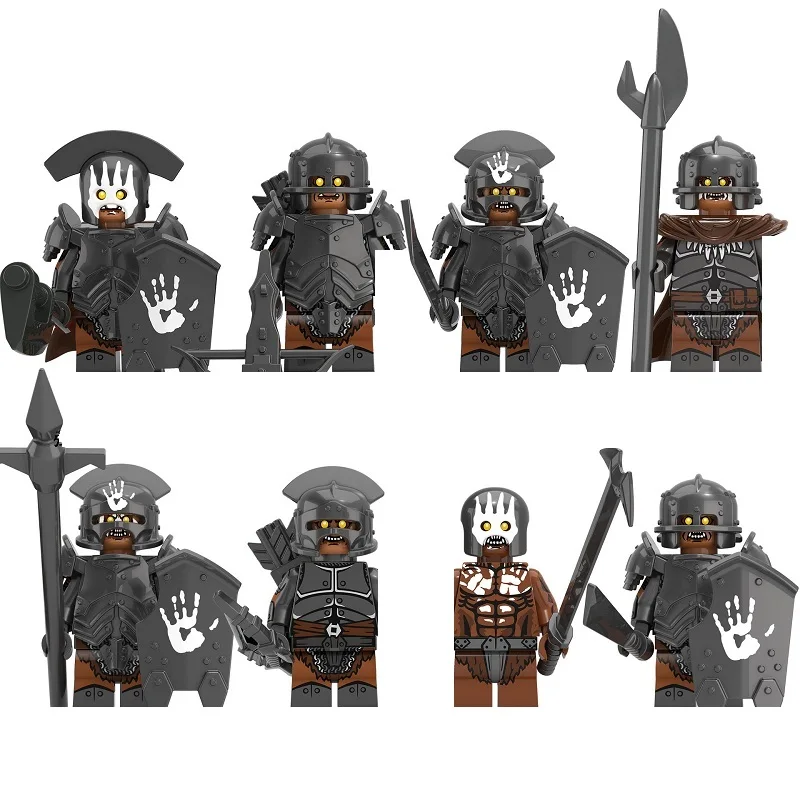 8Pcs/Set Mini Lord Of Elf Orcs Army Gandalf Dwarf Rohan Knight Game Thrones Building Blocks Figure The Rings Kids Toys Gift