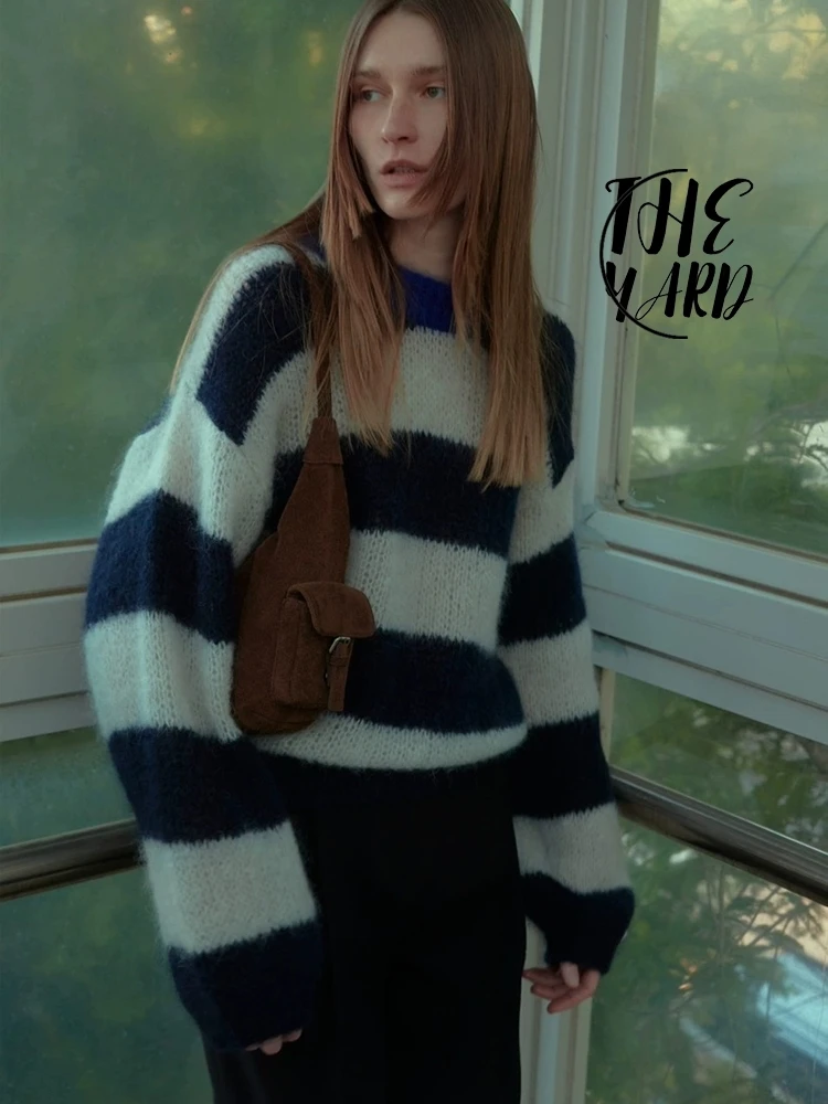 Свитер Enor Genuine Goods 23 осенне-зимний новый свободный вязаный топ с круглым вырезом в