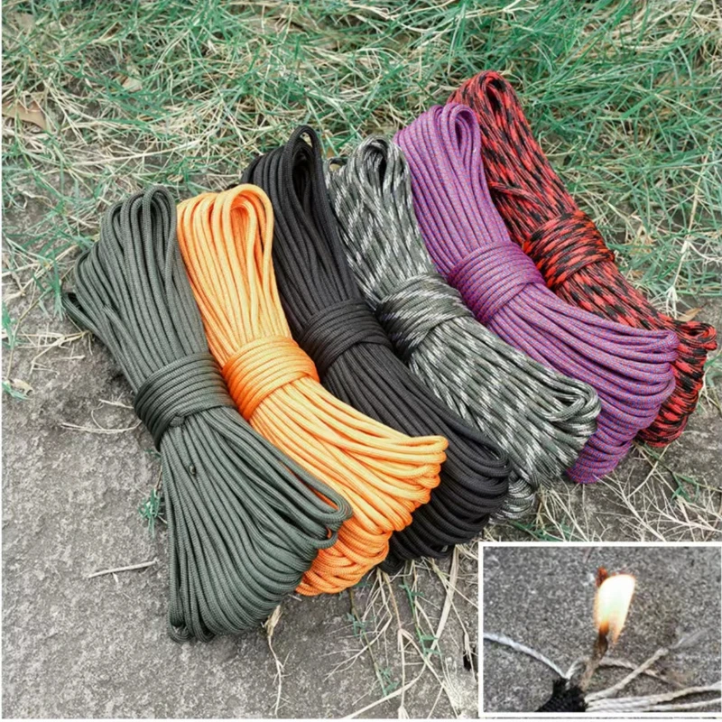 

Polyester 7-core Paracord Multifunctional Original Hemp Inner Core Fire Rope Camping Survival Parachute Cord Bracelet Braided