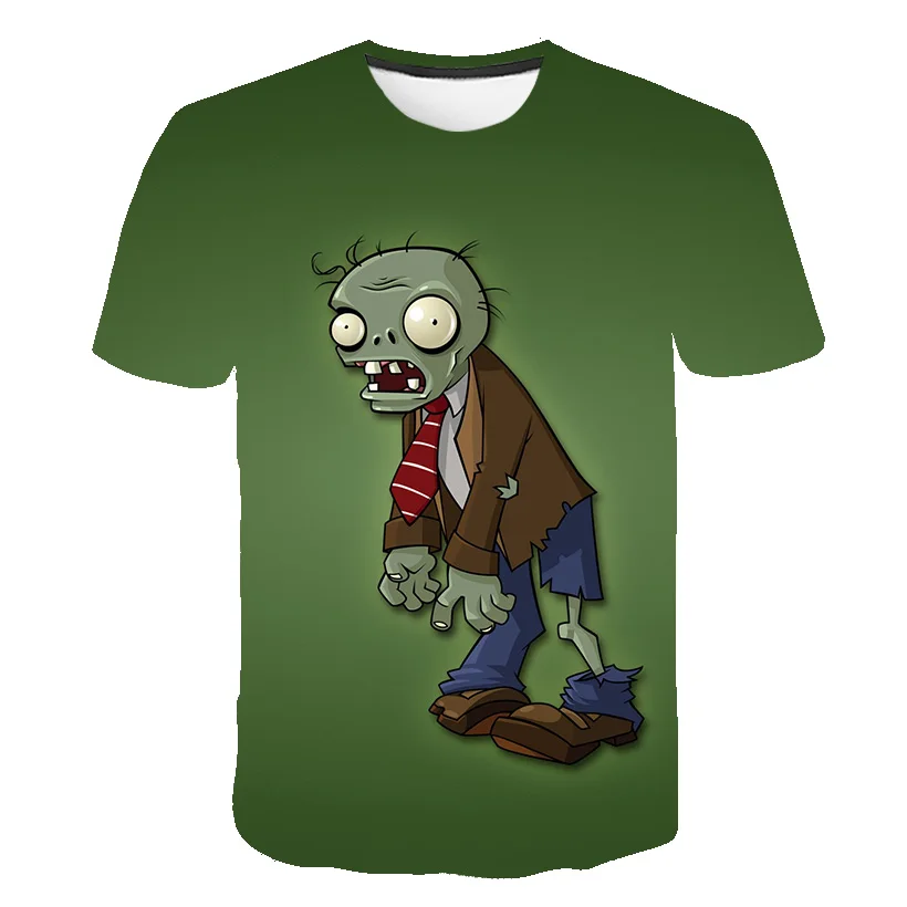 

Funny Game Plant Vs Zombies Print Children Cotton T shirts Cartoon Game Boys Girls Clothes Kids T-shirt Clothes For 3-14 Years T