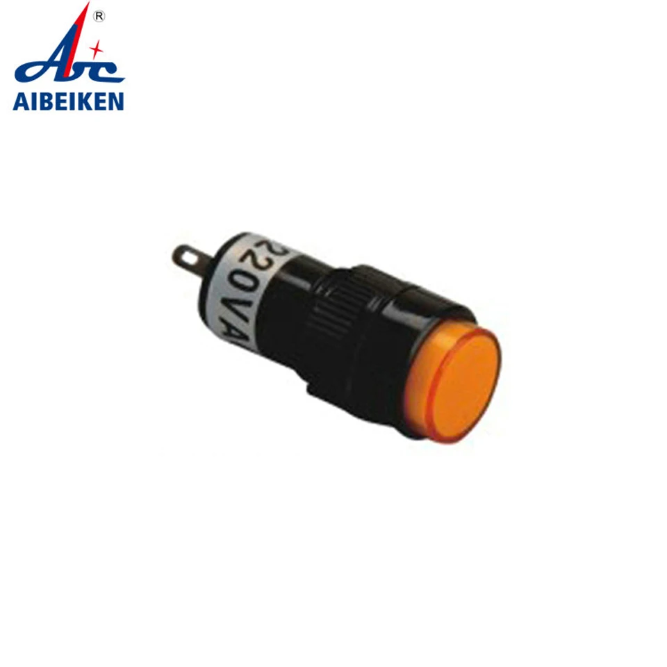 

ABBEYCON 12mm Dia yellow button indicator 3-220v custom-made led pilot light 12mm led pilot light