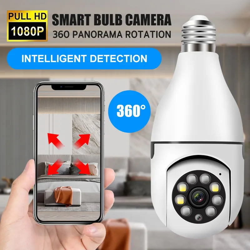 

WiFi Smart Bulb Surveillance Camera E27 1080P Color Night Vision Waterproof Cameras Motion Detection P2P Audio Security CCTV Cam