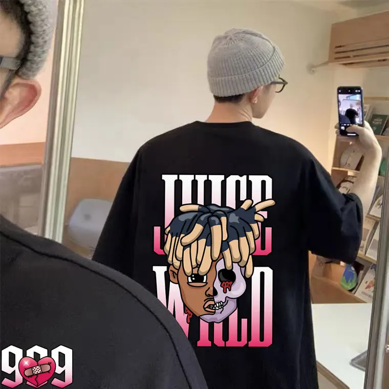 

Rapper Juice Wrld 999 Art Aesthetic Print Tshirt Summer Men Women Hip Hop Oversized T Shirt Man y2k Tees Men's Crewneck T-shirts
