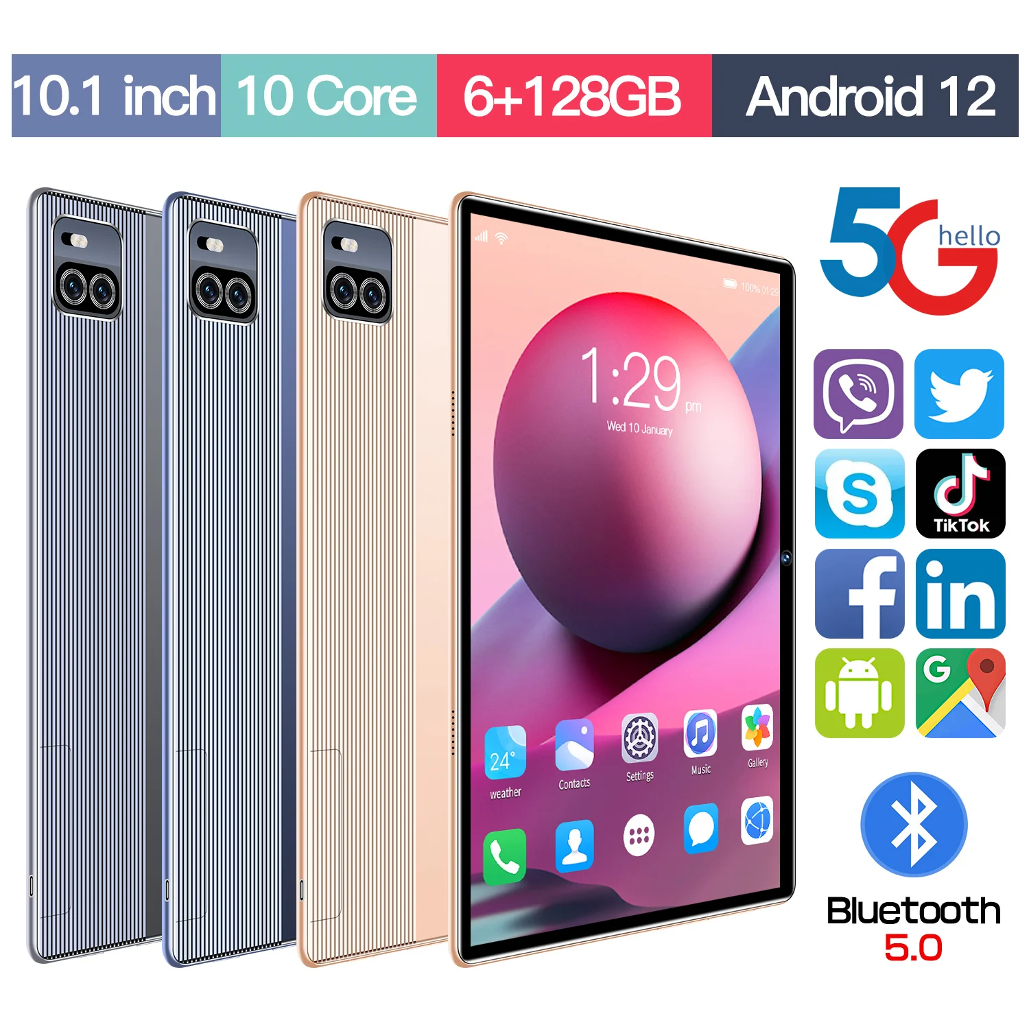 

Android 12 Tablet X101 8000mAh GPS Qualcomm 870 10 Core Google Play WIFI Pad 6+128GB Dual SIM 48MP Hot Sale Laptop 10.1 Inch PC