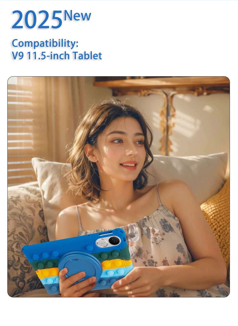 Детский безопасный мягкий силиконовый чехол для Honor Pad V9 11,5 дюймов, модель ROL-W00, вращающийся на 360 градусов чехол-подставка с ручкой, плечевой ремень (art.: 3920cc67d48cc) - 3920cc67d48cc