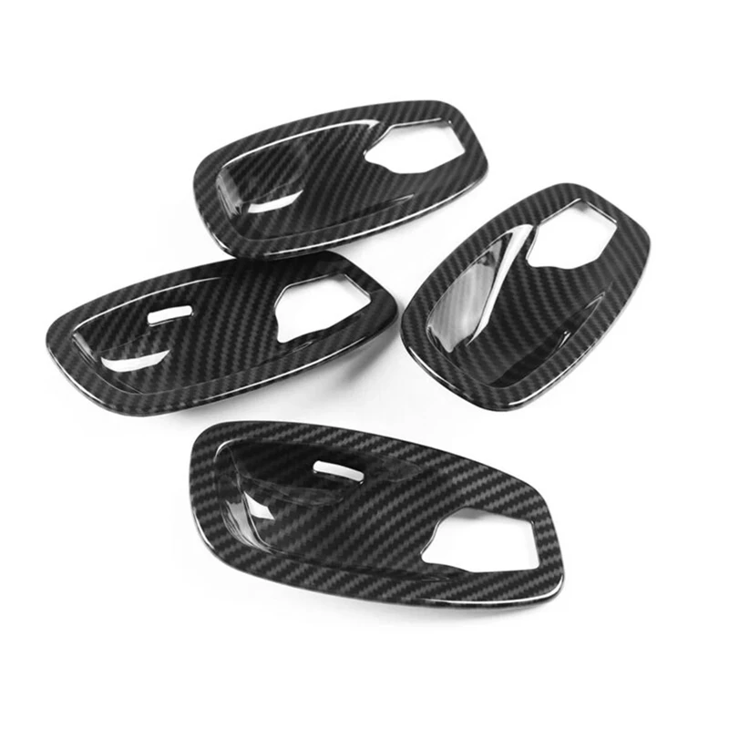 4 шт./набор декоративные накладки на дверную ручку из углеродного волокна для BMW 5