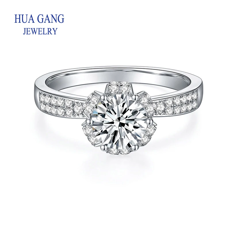 

Newly Designed Wedding Rings for Women Silver Plated 1ct 2ct Moissanite Fashion Lady's Finger Accessories 2022 Jewelry