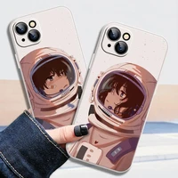 couple astronauts phone case for iphone xs max 7 7p 8 plus 12 se 2020 11 x xr xs 13 max pro mini 6 6s ql46 cartoon painted capa