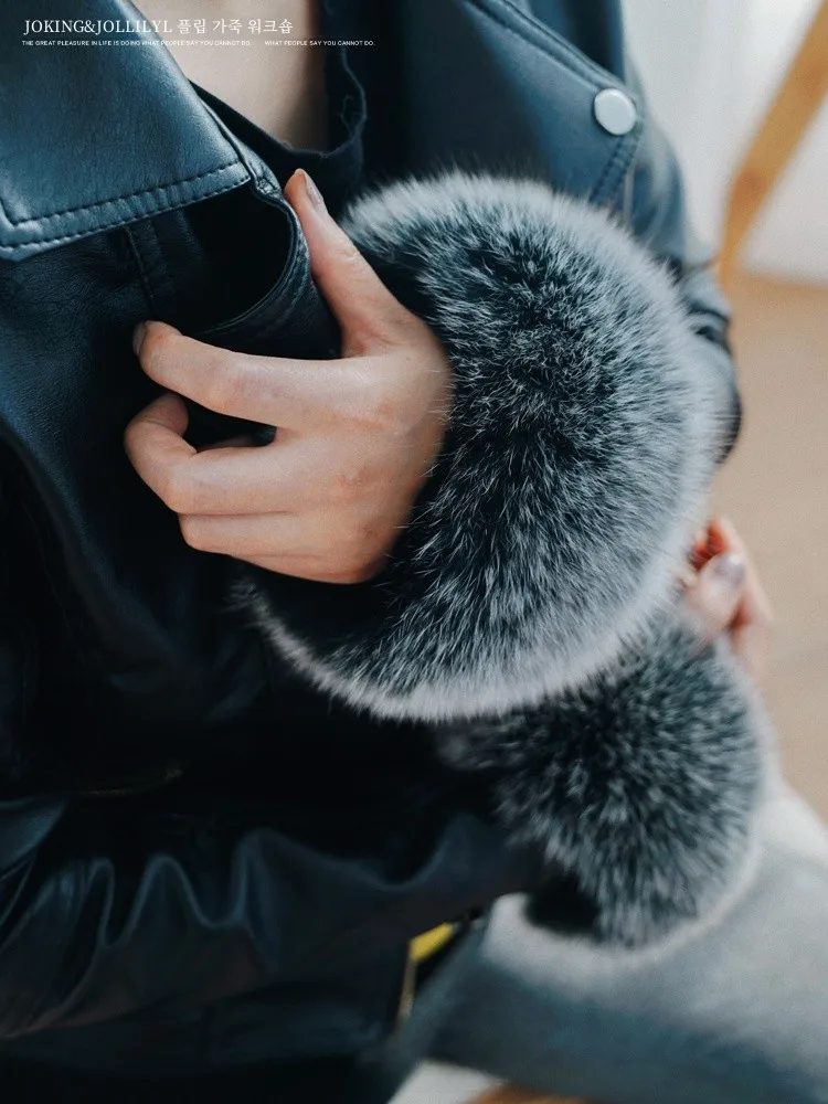 [Yupifang] Запонки из натурального лисьего меха запонки с рукавами-защелками женские