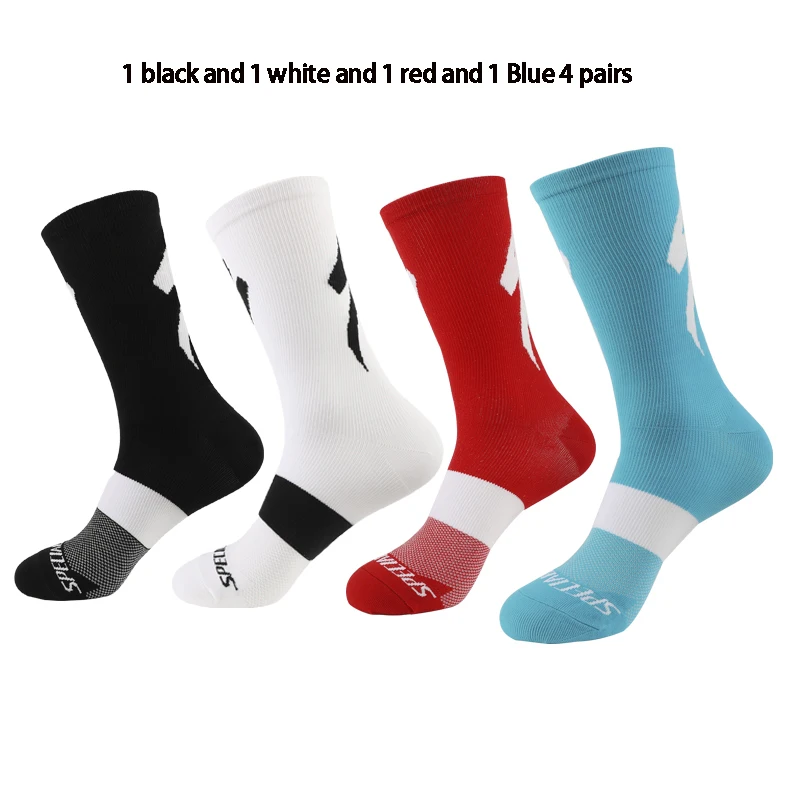 Men Cycling socks 4 pairs/set Sports Team Socks Football Basketball Compression stockings Trail Running bike Equipment Skiing |