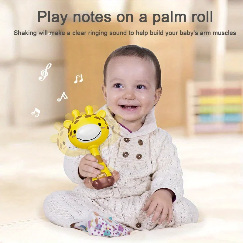Интерактивная детская погремушка-жираф музыкальная ударная игрушка унисекс
