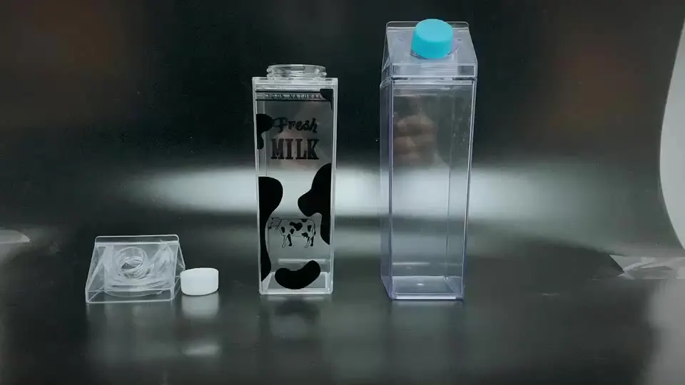 

Модная спортивная коробка в форме коробки для молока, детская пластиковая прозрачная акриловая бутылка для воды, коробка для молока с крышк...